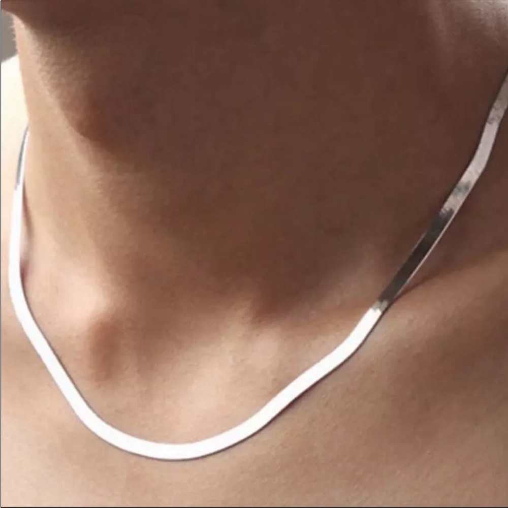 NEW 20” 925 STERLING SILVER HERRINGBONE NECKLACE